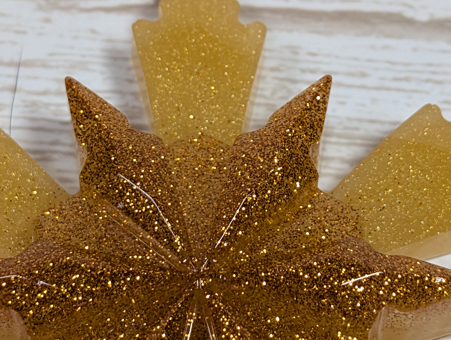 Handmade Resin Snowflake Ornament - Gold