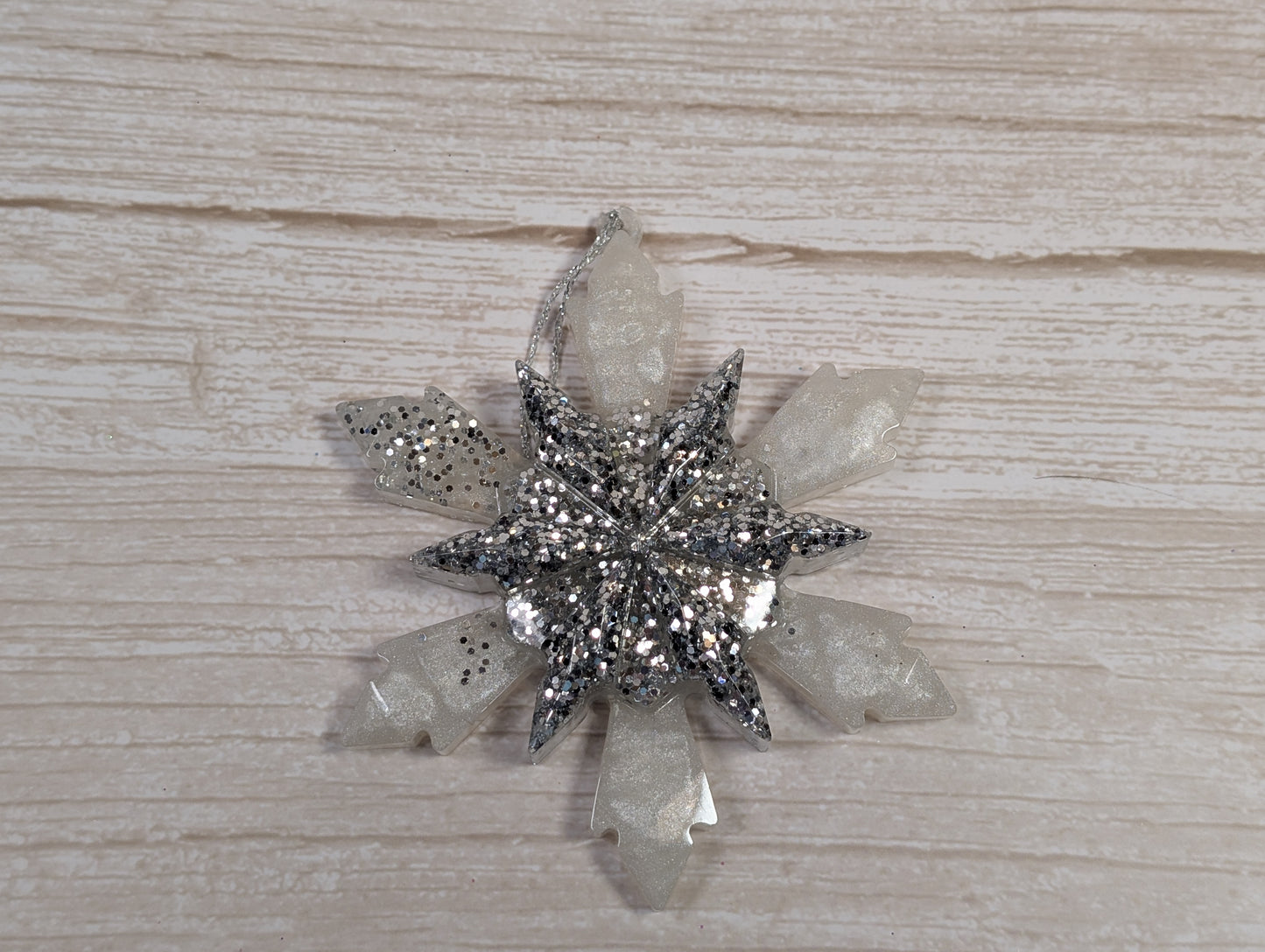 Handmade Resin Snowflake Ornament - Frosty
