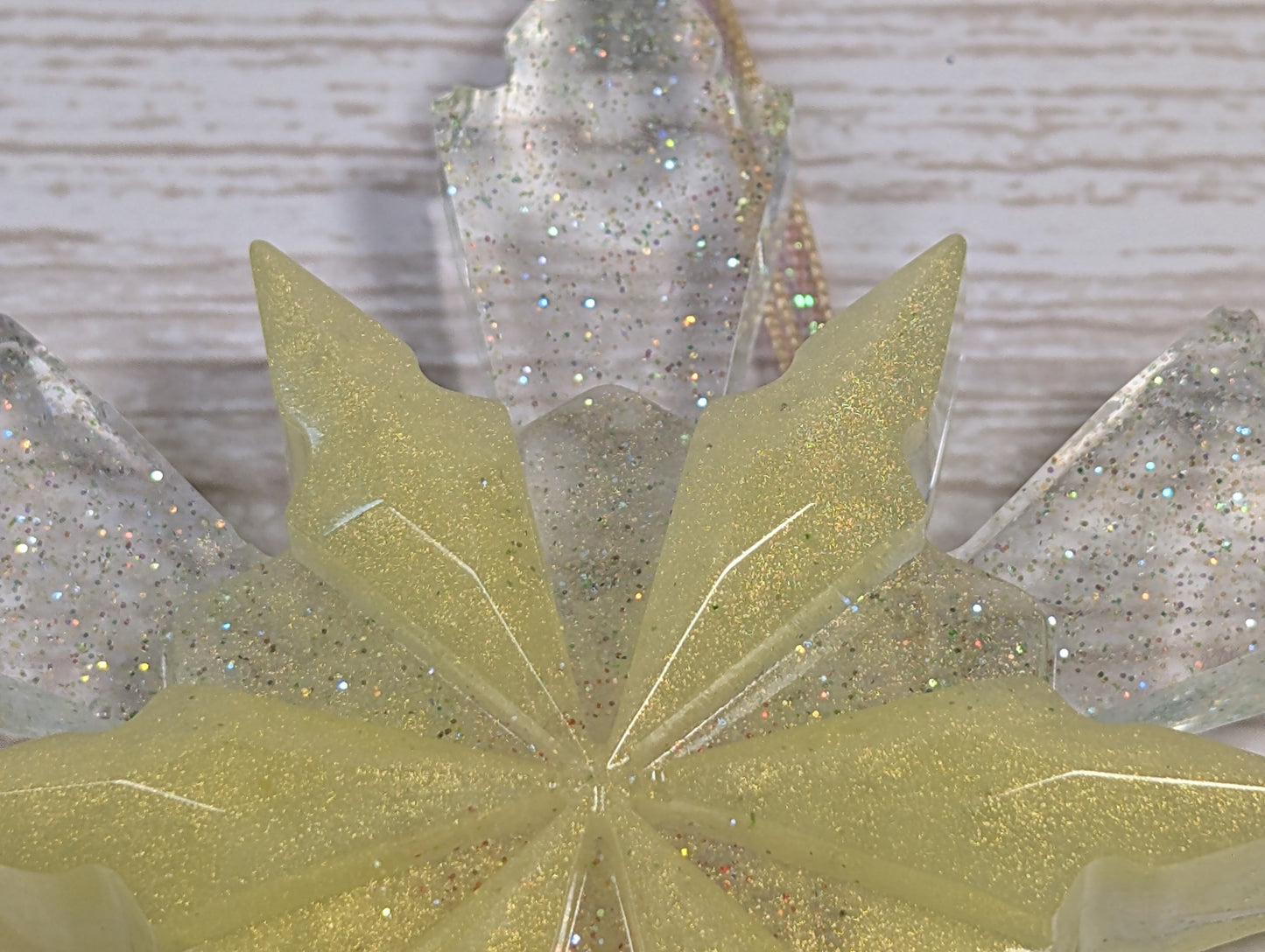 Handmade Resin Snowflake Ornament - Daffodil