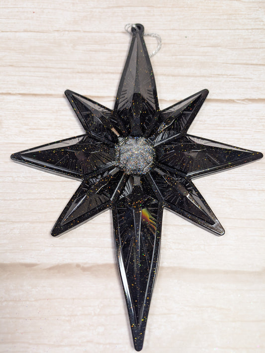 Handmade Chameleon Star Ornament – Monochrome