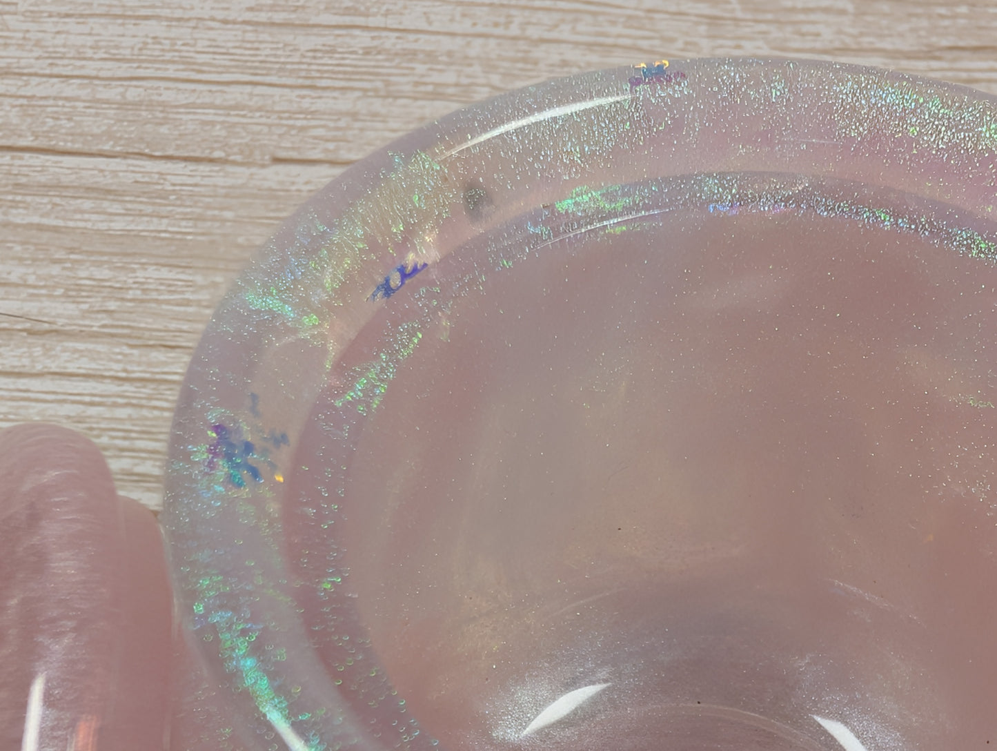 Handmade Pink Resin Jar with Lid