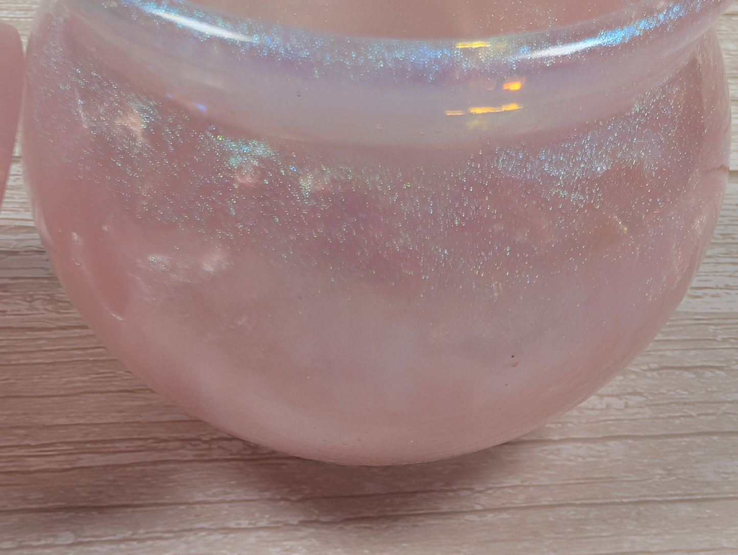 Handmade Pink Resin Jar with Lid