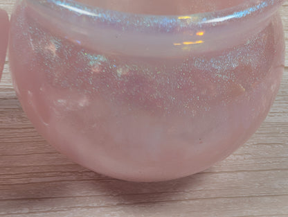 Handmade Pink Resin Jar with Lid