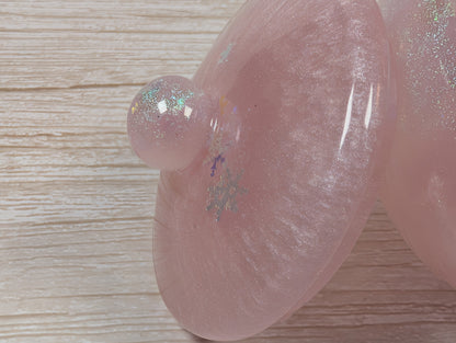 Handmade Pink Resin Jar with Lid