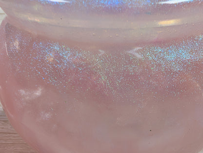 Handmade Pink Resin Jar with Lid