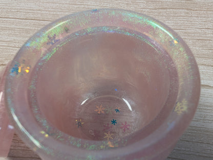 Handmade Pink Resin Jar with Lid