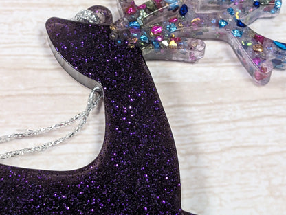 Handmade Resin Reindeer Christmas Ornaments