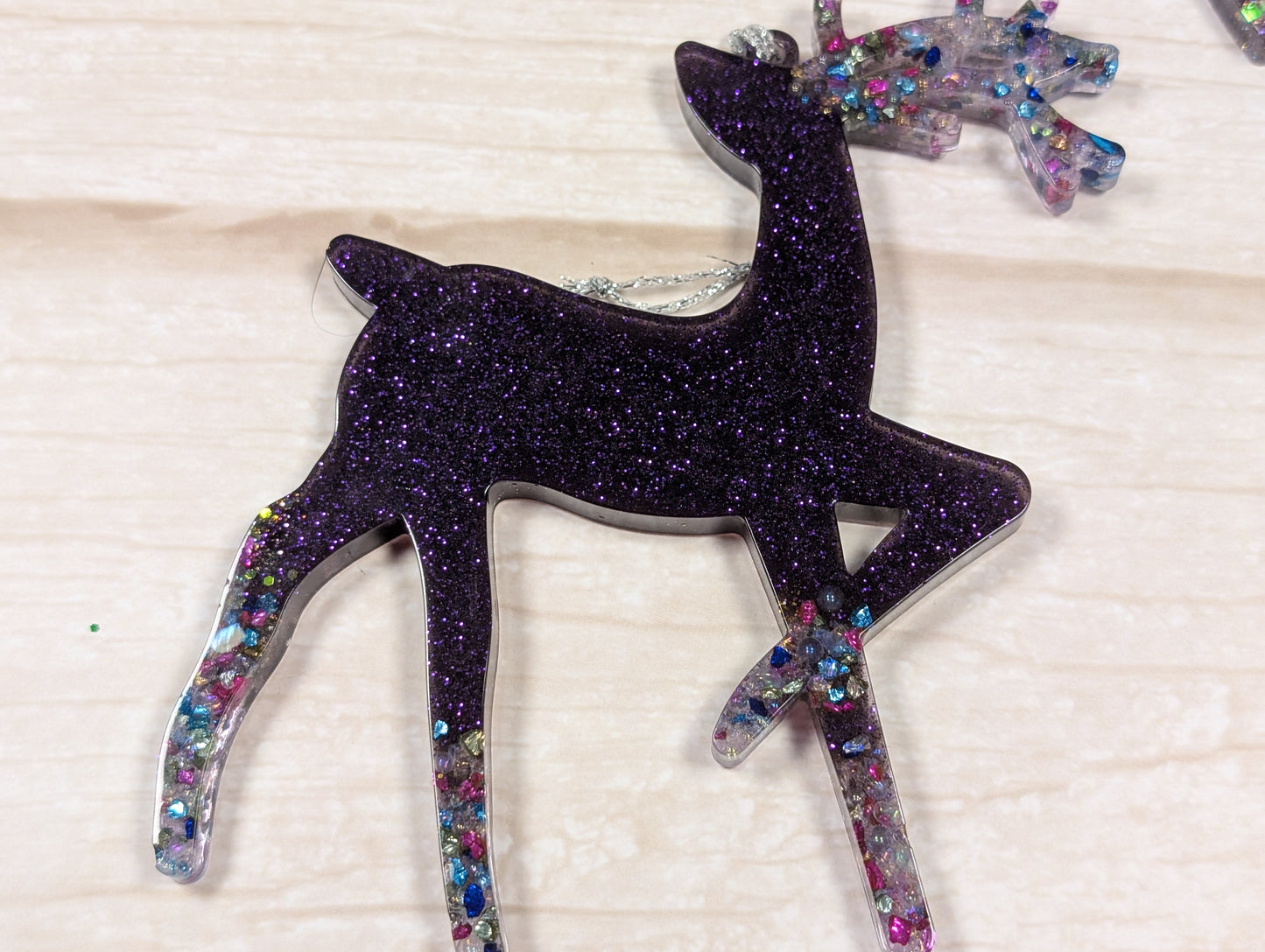 Handmade Resin Reindeer Christmas Ornaments