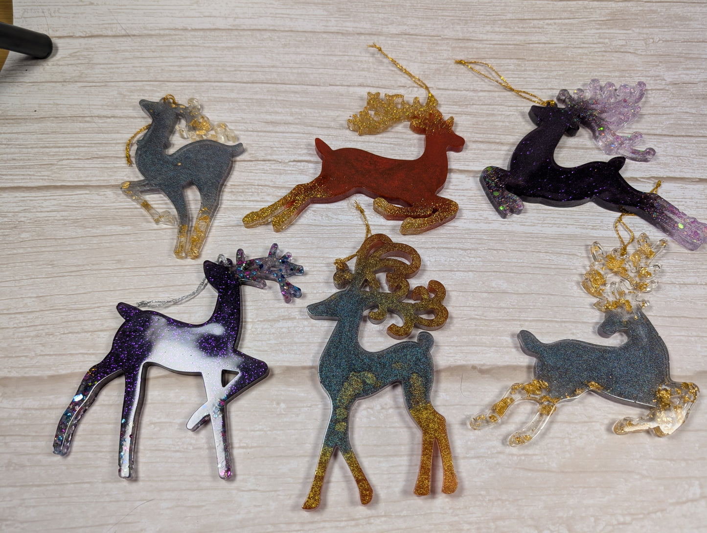 Handmade Resin Reindeer Christmas Ornaments