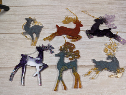 Handmade Resin Reindeer Christmas Ornaments