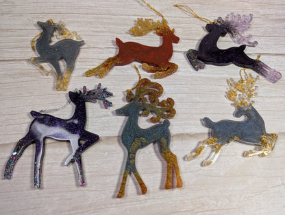 Handmade Resin Reindeer Christmas Ornaments