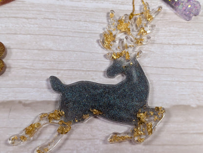 Handmade Resin Reindeer Christmas Ornaments