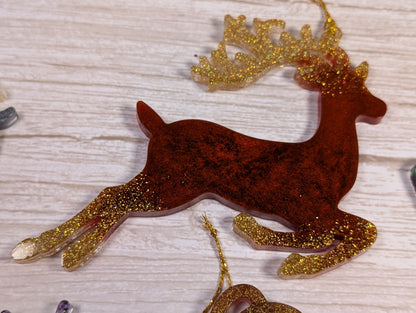 Handmade Resin Reindeer Christmas Ornaments