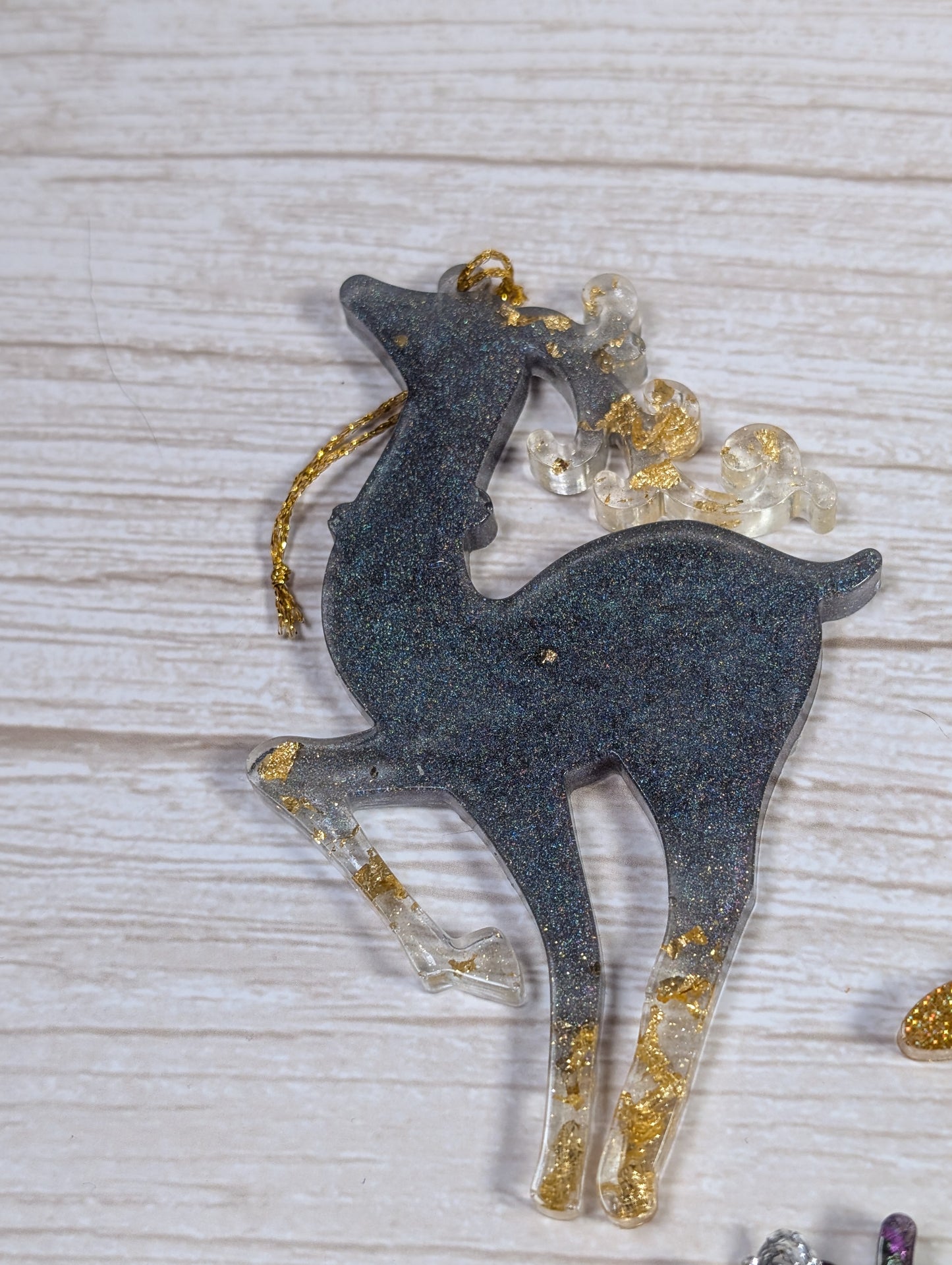 Handmade Resin Reindeer Christmas Ornaments