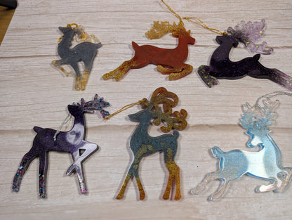 Handmade Resin Reindeer Christmas Ornaments