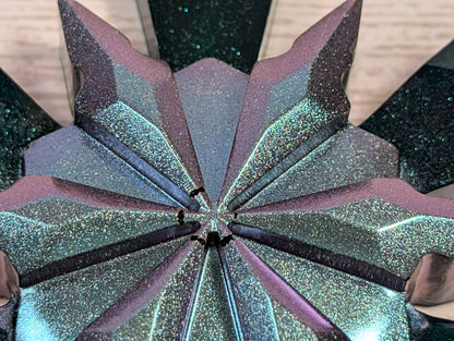 Handmade Resin Snowflake Ornament - Deep Sea