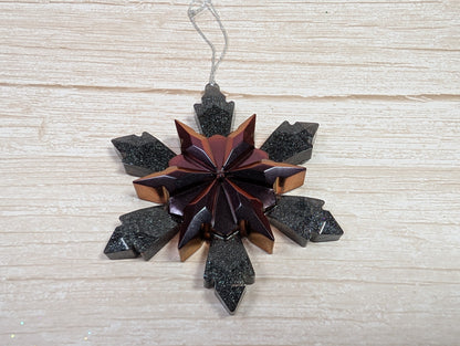 Handmade Resin Snowflake Ornament - Gothic