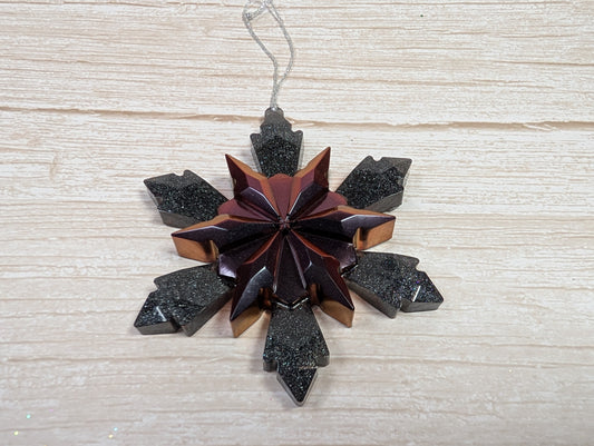 Handmade Resin Snowflake Ornament - Gothic