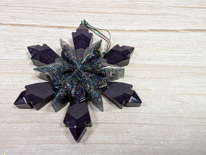 Handmade Resin Snowflake Ornament - Deep Space