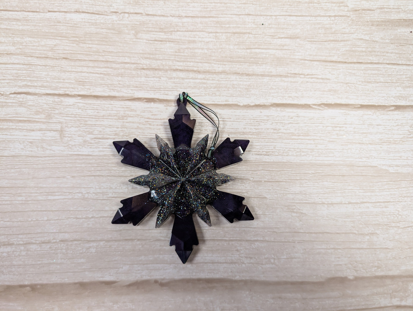 Handmade Resin Snowflake Ornament - Deep Space