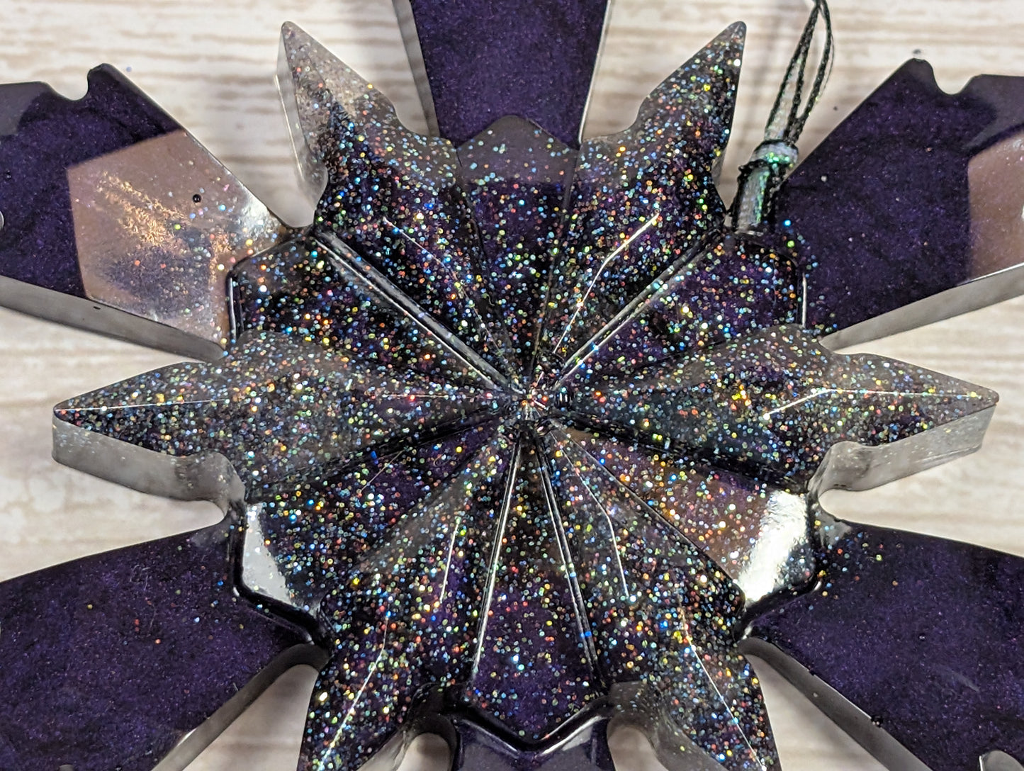 Handmade Resin Snowflake Ornament - Deep Space