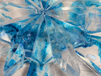 Handmade Resin Snowflake Ornament - Watercolour