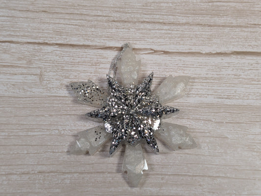 Handmade Resin Snowflake Ornament - Frosty