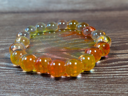 Bubble Edge Resin Tray – Bloom in Amber