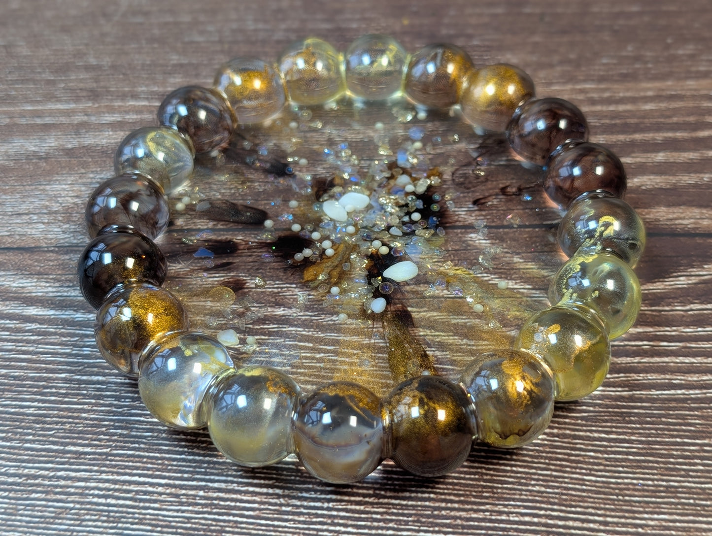 Coffee & Caramel Galaxy Geode Bubble Tray
