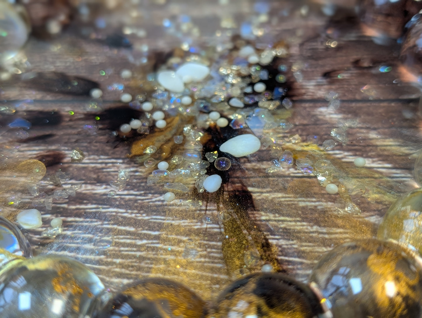 Coffee & Caramel Galaxy Geode Bubble Tray