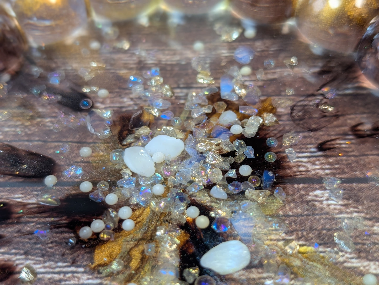 Coffee & Caramel Galaxy Geode Bubble Tray