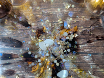 Coffee & Caramel Galaxy Geode Bubble Tray