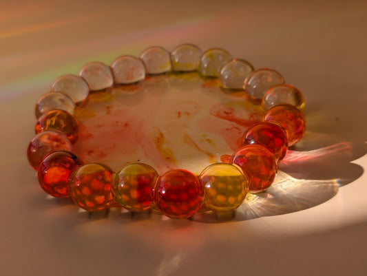 Bubble Edge Resin Tray – Bloom in Amber