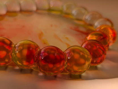 Bubble Edge Resin Tray – Bloom in Amber