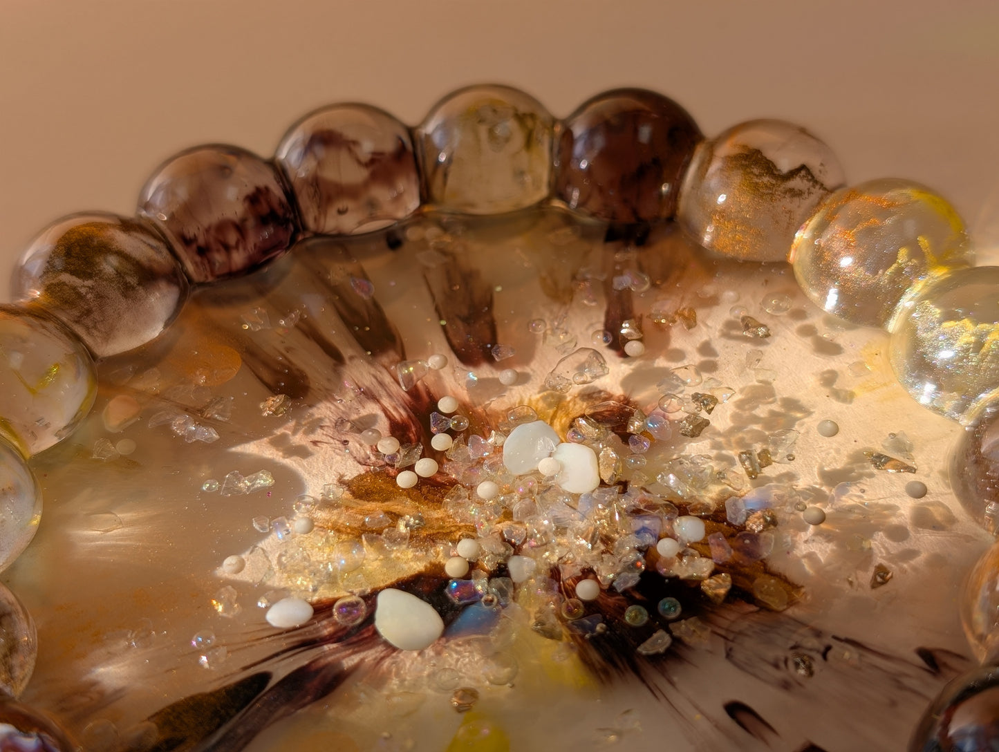 Coffee & Caramel Galaxy Geode Bubble Tray