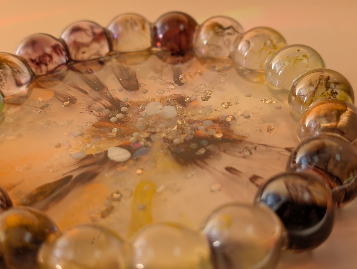 Coffee & Caramel Galaxy Geode Bubble Tray