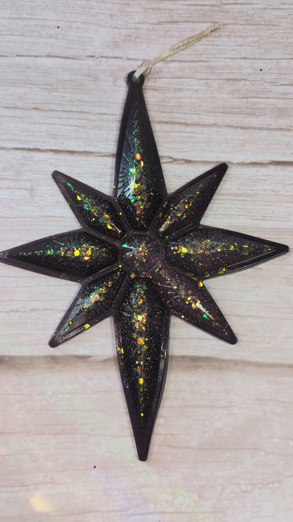 Handmade Chameleon Star Ornament – Purple Nebula