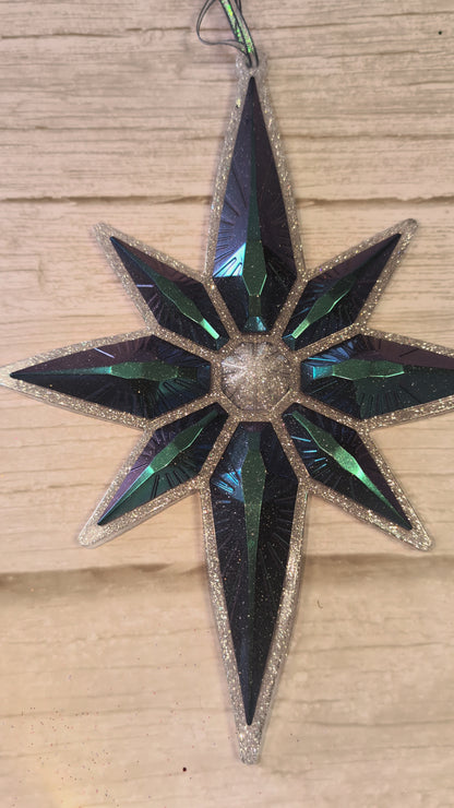 Handmade Chameleon Star Ornament – Glacier