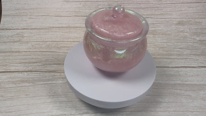 Handmade Pink Resin Jar with Lid