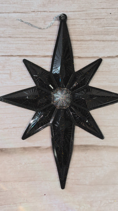 Handmade Chameleon Star Ornament – Monochrome