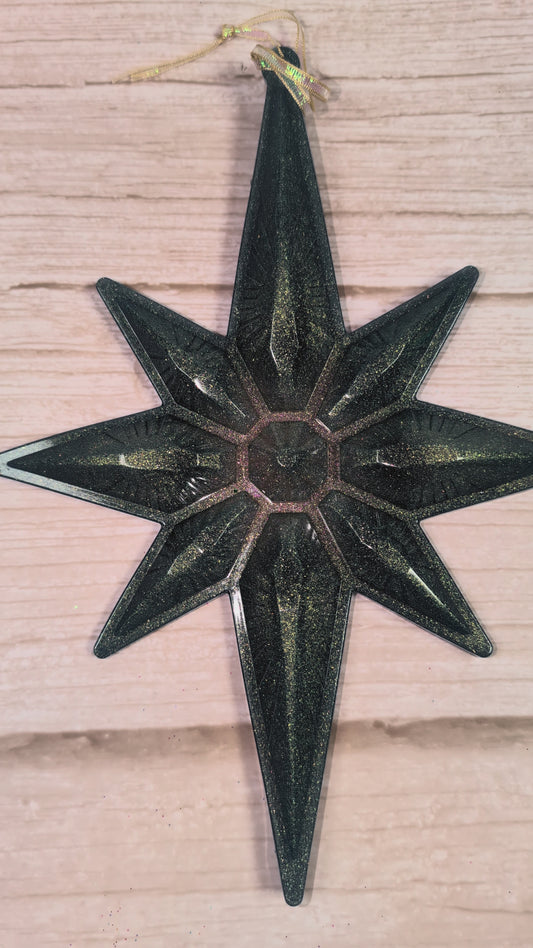 Handmade Chameleon Star Ornament – Sea Green