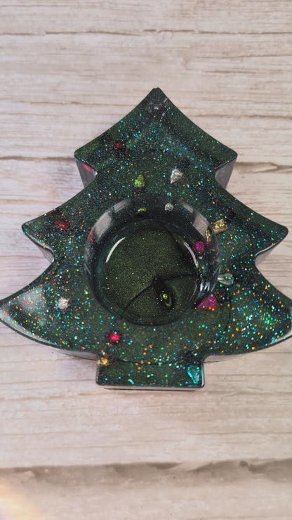 Handmade Resin Christmas Tree Tealight Holder