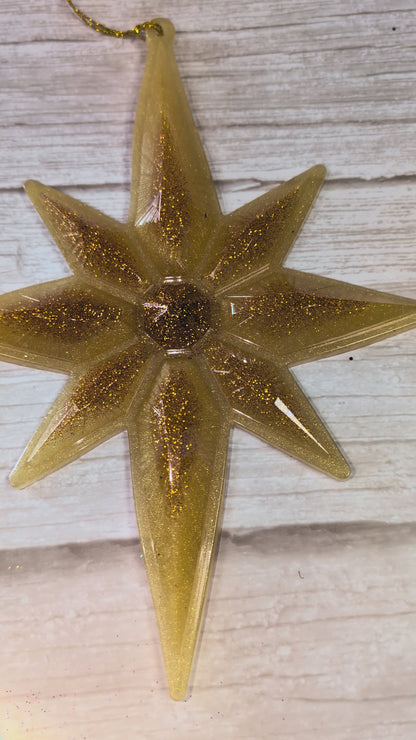 Handmade Chameleon Star Ornament – Honey Gold