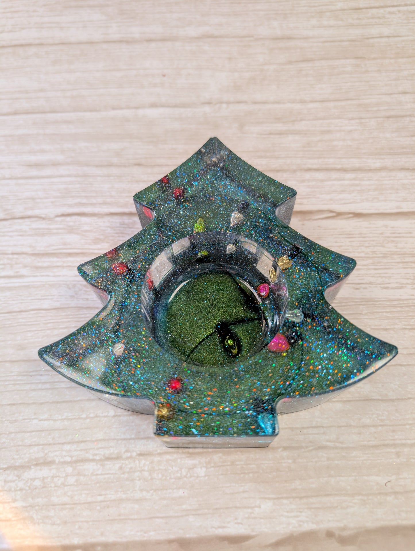 Handmade Resin Christmas Tree Tealight Holder