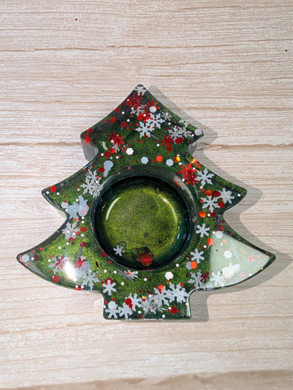 Handmade Resin Christmas Tree Tealight Holder