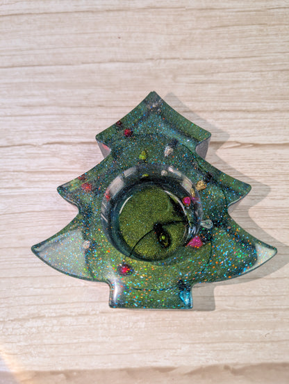 Handmade Resin Christmas Tree Tealight Holder