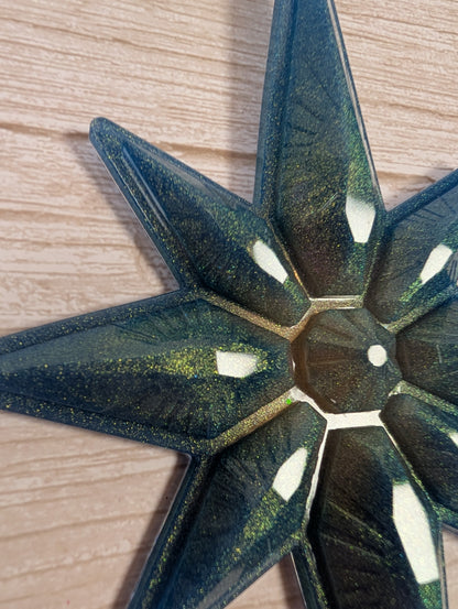 Handmade Chameleon Star Ornament – Sea Green