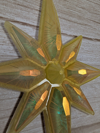 Handmade Chameleon Star Ornament – Solar Flare