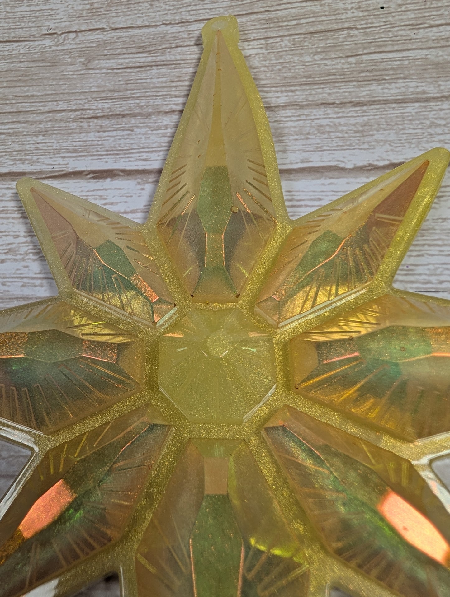 Handmade Chameleon Star Ornament – Solar Flare
