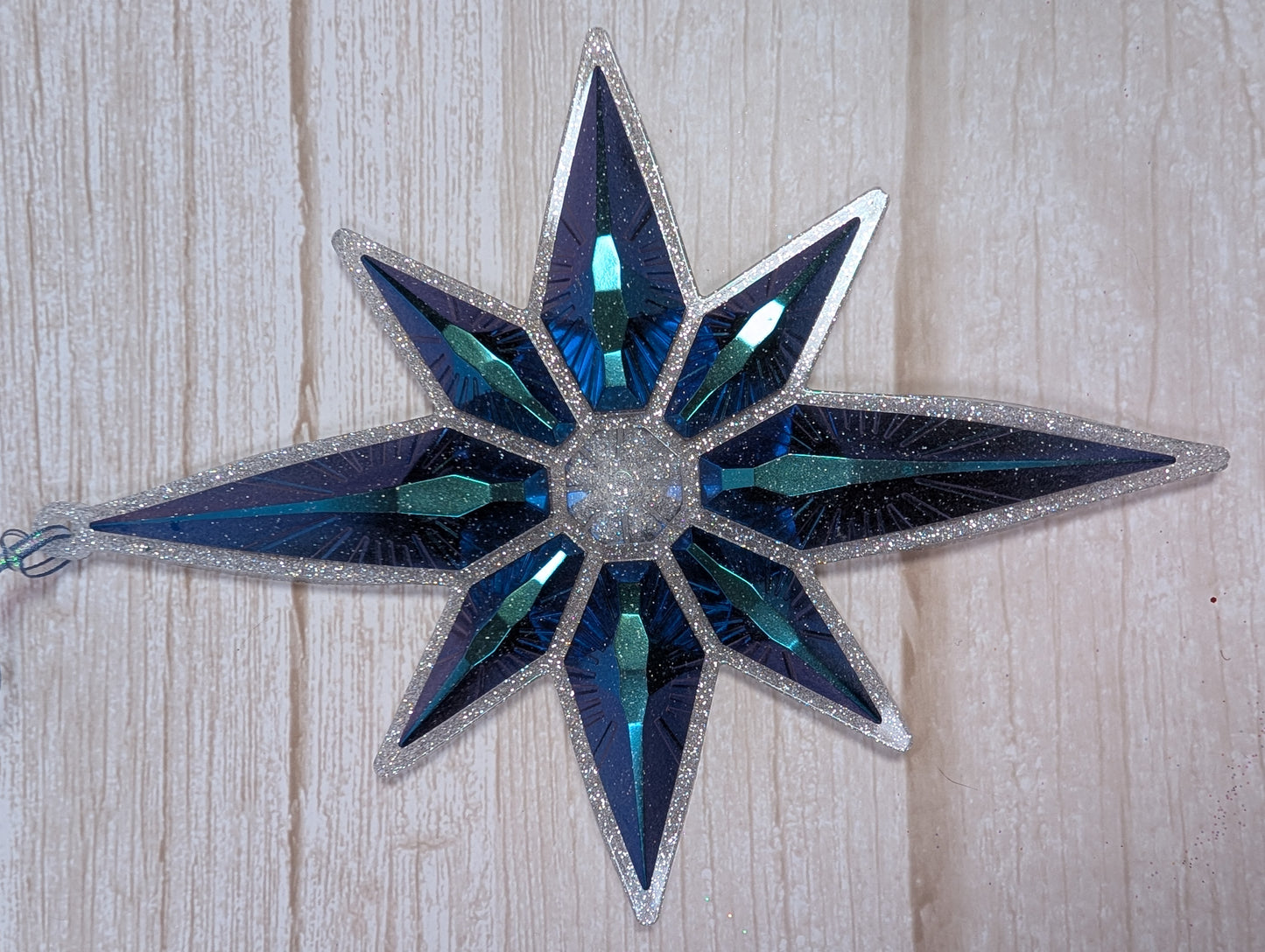 Handmade Chameleon Star Ornament – Glacier